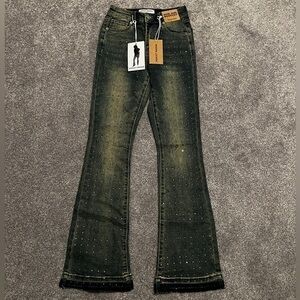 Ashley Mason Premium High Rise Bootcut Jeans with Studded Accents Size 0/24